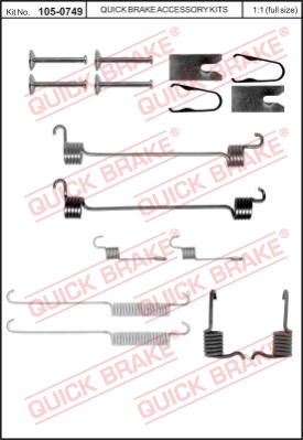 Zestaw dodatków do szczęk hamulcowych QUICK BRAKE 105-0749