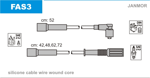 Przewody zapłonowe JANMOR FAS3