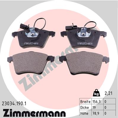 Klocki hamulcowe ZIMMERMANN 23034.190.1