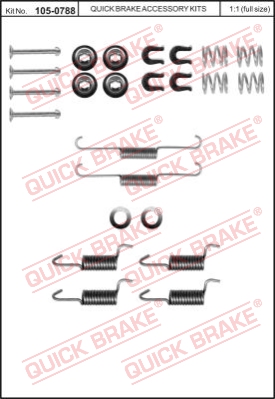 Zestaw montażowy szczęk hamulcowych QUICK BRAKE 105-0788
