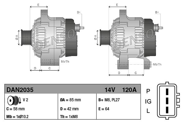 Alternator DENSO DAN2035