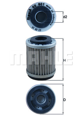 Filtr oleju MAHLE OX 801