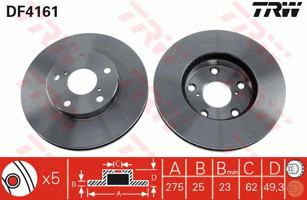 Tarcza hamulcowa TRW DF4161