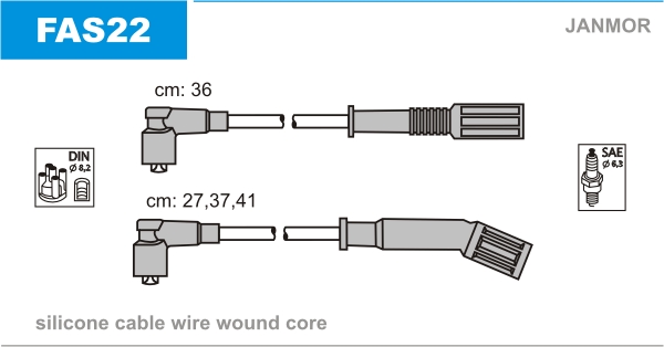 Przewody zapłonowe JANMOR FAS22