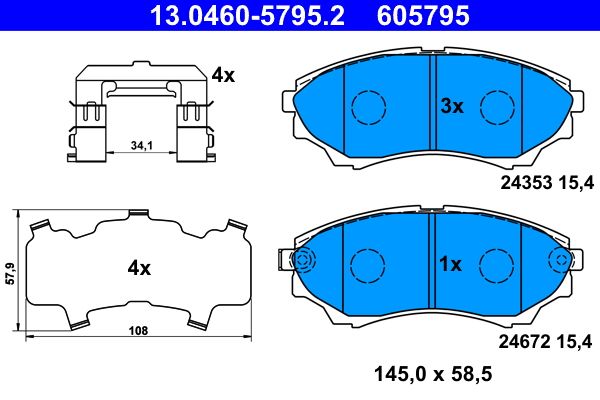 Klocki hamulcowe ATE 13.0460-5795.2