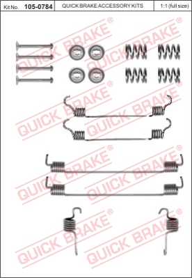Zestaw dodatków do szczęk hamulcowych QUICK BRAKE 105-0784