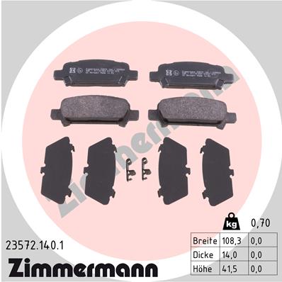 Klocki hamulcowe ZIMMERMANN 23572.140.1