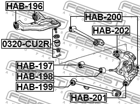 Tuleja wahacza FEBEST HAB-200