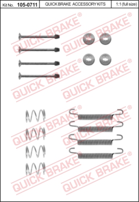 Zestaw montażowy szczęk hamulcowych QUICK BRAKE 105-0711
