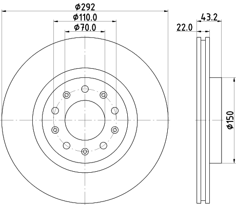 Tarcza hamulcowa HELLA 8DD 355 116-691