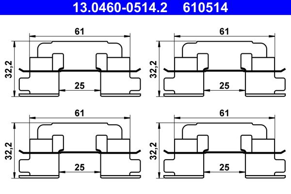 Zestaw akcesoriów montażowych  klocków hamulcowych ATE 13.0460-0514.2