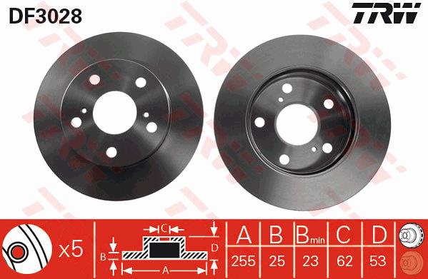 Tarcza hamulcowa TRW DF3028