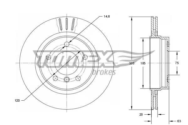 Tarcza hamulcowa TOMEX BRAKES TX 73-96