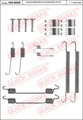 Zestaw dodatków do szczęk hamulcowych QUICK BRAKE 105-0029