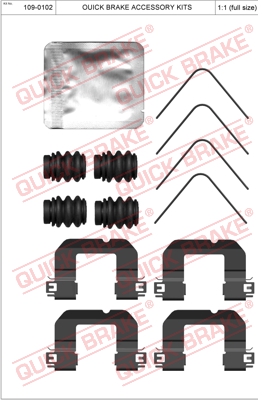 Zestaw akcesoriów montażowych  klocków hamulcowych QUICK BRAKE 109-0102