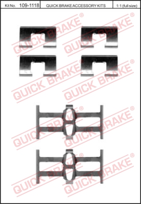 Zestaw akcesoriów montażowych  klocków hamulcowych QUICK BRAKE 109-1118