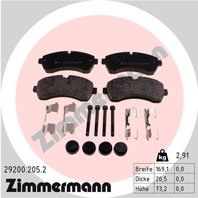 Klocki hamulcowe ZIMMERMANN 29200.205.2