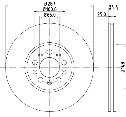 Tarcza hamulcowa HELLA 8DD 355 127-581