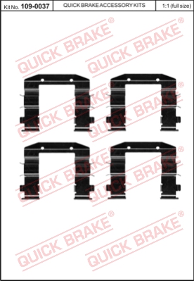 Zestaw akcesoriów montażowych  klocków hamulcowych QUICK BRAKE 109-0037