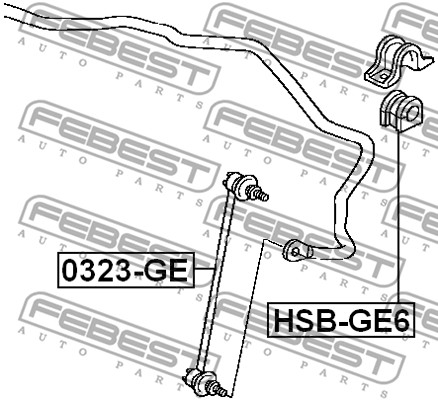 Guma stabilizatora FEBEST HSB-GE6