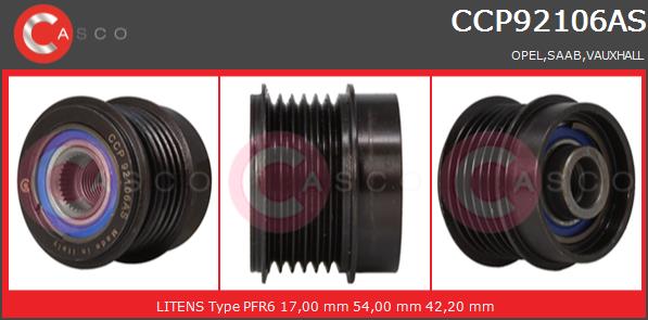Koło pasowe alternatora CASCO CCP92106AS