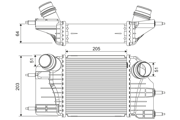 Chłodnica powietrza intercooler VALEO 822908