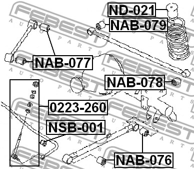 Tuleja wahacza FEBEST NAB-077