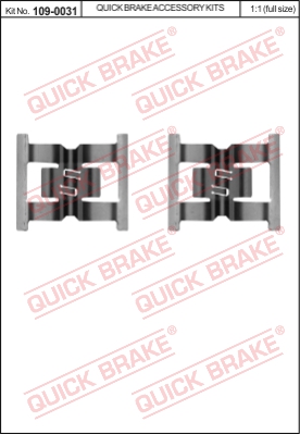 Zestaw akcesoriów montażowych  klocków hamulcowych QUICK BRAKE 109-0031