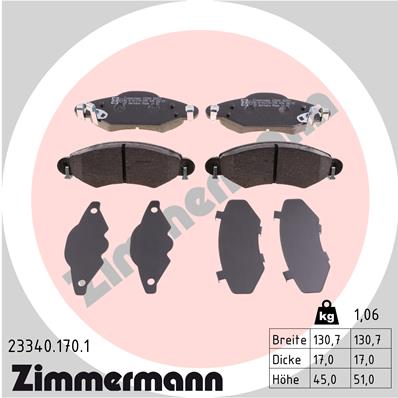 Klocki hamulcowe ZIMMERMANN 23340.170.1