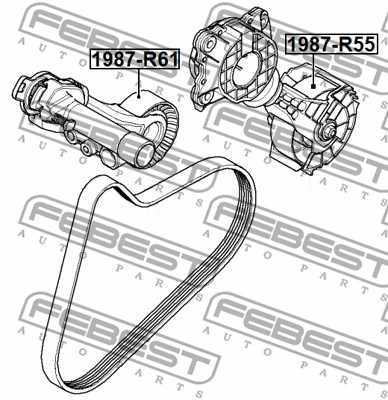 Rolka napinacza paska osprzętu FEBEST 1987-R55