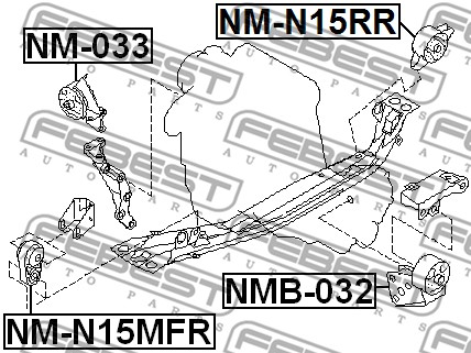 Poduszka silnika FEBEST NM-N15RR