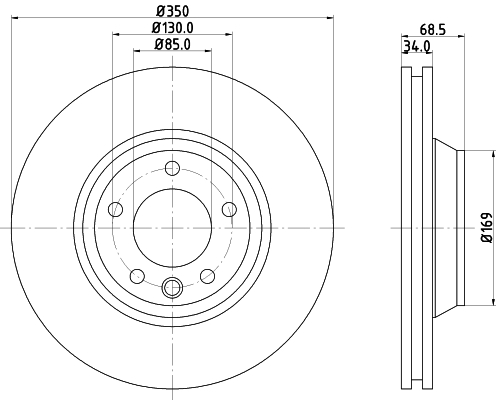 Tarcza hamulcowa HELLA 8DD 355 128-061