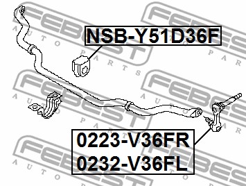 Guma stabilizatora FEBEST NSB-Y51D36F