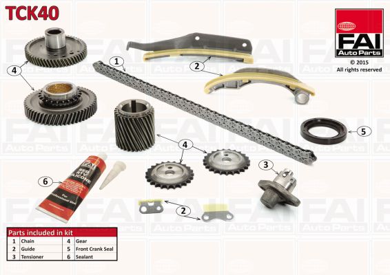 Zestaw łańcucha rozrządu FAI AUTOPARTS TCK40