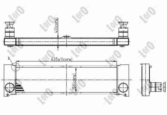 Chłodnica powietrza intercooler ABAKUS 054-018-0010