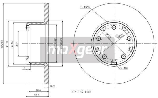 Tarcza hamulcowa MAXGEAR 19-0779