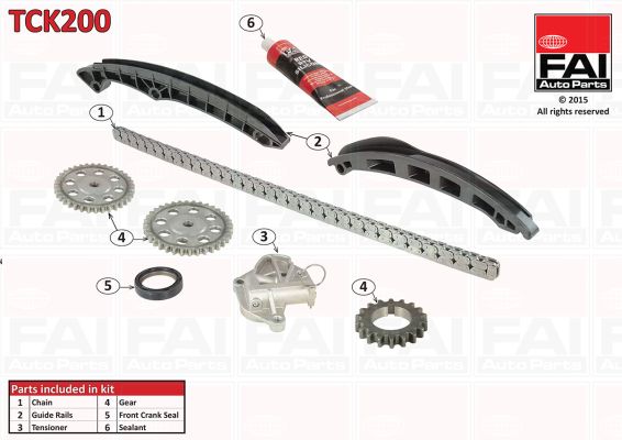 Zestaw łańcucha rozrządu FAI AUTOPARTS TCK200
