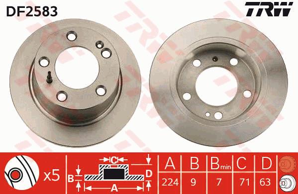 Tarcza hamulcowa TRW DF2583