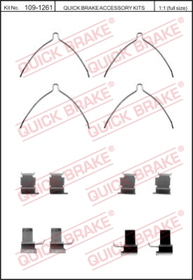 Zestaw akcesoriów montażowych  klocków hamulcowych QUICK BRAKE 109-1261