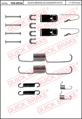 Zestaw dodatków do szczęk hamulcowych QUICK BRAKE 105-0534