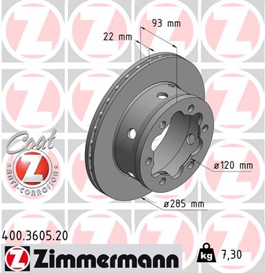 Tarcza hamulcowa ZIMMERMANN 400.3605.20