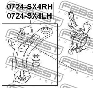 Wahacz zawieszenia koła FEBEST 0724-SX4RH