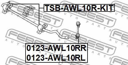 Guma stabilizatora FEBEST TSB-AWL10R-KIT