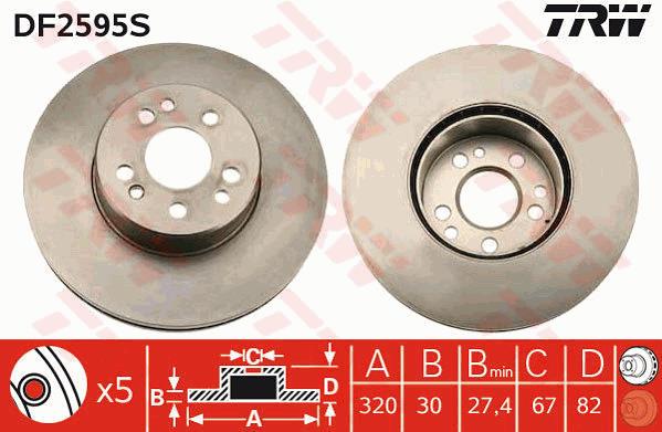 Tarcza hamulcowa TRW DF2595S