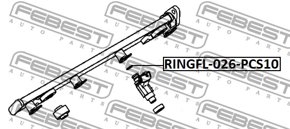 Pierścień uszczelniający, wtryskiwacz FEBEST RINGFL-026-PCS10