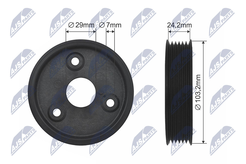Rolka napinacza,pasek klinowy NTY RKP-RE-021