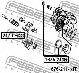 Tłoczek zacisku hamulcowego FEBEST 2476-MEGR-KIT