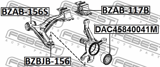 Tuleja wahacza FEBEST BZAB-117B