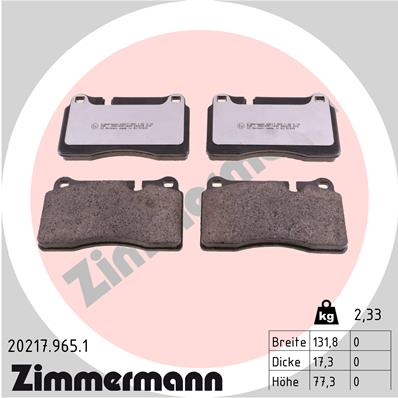 Klocki hamulcowe ZIMMERMANN 20217.965.1