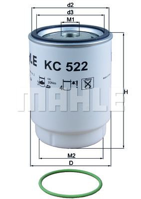 Filtr paliwa MAHLE KC 522D